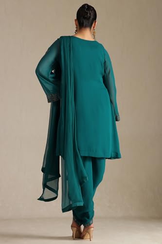 Soch Women's Georgette Salwar Suit Set (OWS5CD21926_Teal