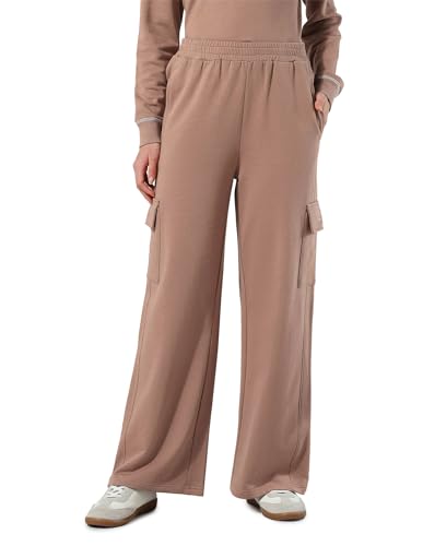U.S. Polo ASSN. Women Solid Cargo Fit Trousers (UWAW25TRO154_Light Brown_32)