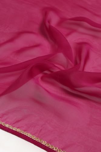 Soch Women's Dola Silk Salwar Suit Set (OWA5CD22209_Fuchsia