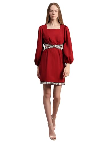 VERO MODA Women's Fit and Flare Red Dress