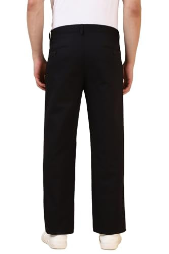 Men Black Solid Casual Trousers