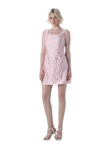 ONLY Women's Floral Print Fit and Flare Pink Dress