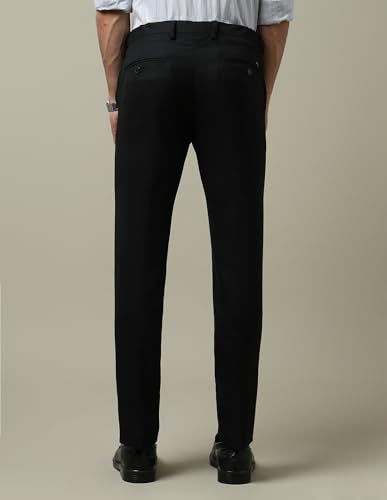 Arrow Men's Textured Dobby 1851 Trousers (ARAKTR2154_Black_32)