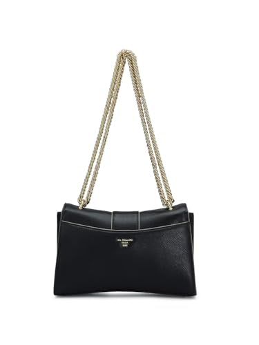 Da Milano Genuine Leather Black Shoulder Bag (Small) (01540OL)