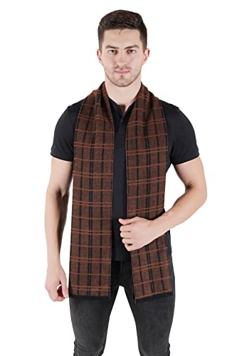 MUFFLY Woven Reversible Printed Men's Wool & Acrylic Muffler Warm Cashmere Wrap Shawl