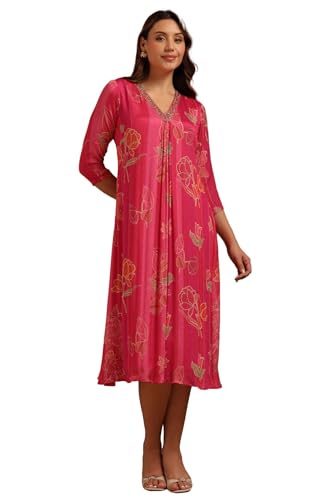 Soch Women's Chinon Maxi Dress (EWA5KU61497 Fuchsia