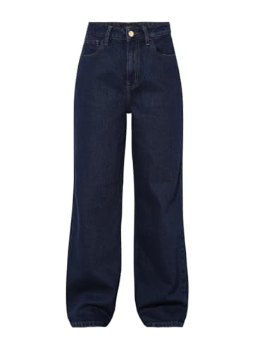 ONLY Women's High Rise Wide Leg Jeans Dark Blue Denim