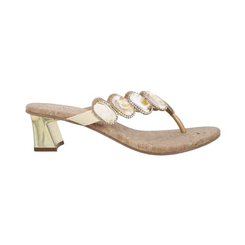 Mochi Women Gold Ethnic Synthetic Sandals Uk/7 Eu/40 (35-817)