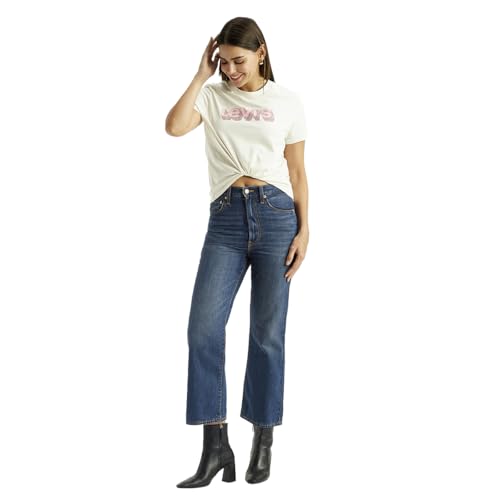 Levi's Women's High Rise Ribcage Flared Fit Blue Jeans
