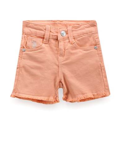 U.S. POLO ASSN. Girls Unfinished Hem Solid Shorts Orange