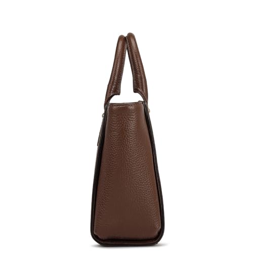 Da Milano Leather Satchel for Women - Brown