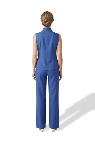 Loom Dales Women's Co-ord Set, Polyester Blend, Herringbone, Casual Style, 2 Piece, Blue, Large