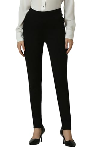 Van Heusen Women's Regular Casual Pants (VWTFPRGF654061_Black