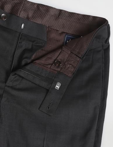 Arrow Solid Dobby Formal Trousers Dark Brown