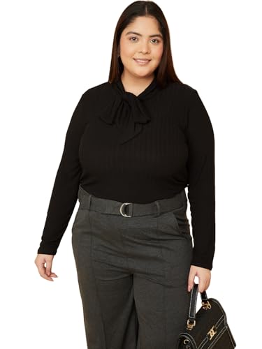 Max Women Knit Blouse (Black_3XL)