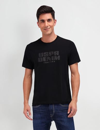 U.S. POLO ASSN. DENIM CO. Men's Semi Fit Shirt (UDTSH2686 Black
