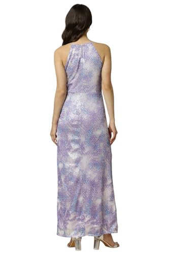 Allen Solly Women's Polyester Modern Maxi Dress (AHDRERGF533416_Lilac