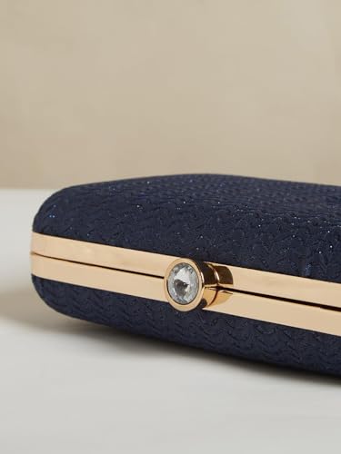 Wizara Women's Oval Frame Clutch | Detachable Chain Sling Strap | Stylish Ladies Purse Wallet for Special Occasions and Evening Events - Superior metal frame with a Chic Design and Eye-Catching Appeal