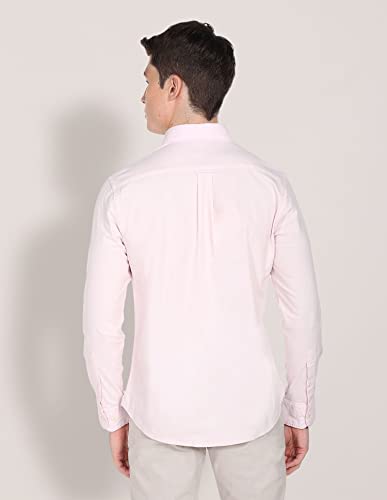 U.S. Polo Assn. Cotton Mens Solid Oxford Fs Shirts (Usshtfx0014_Pink_S, Regular Fit)