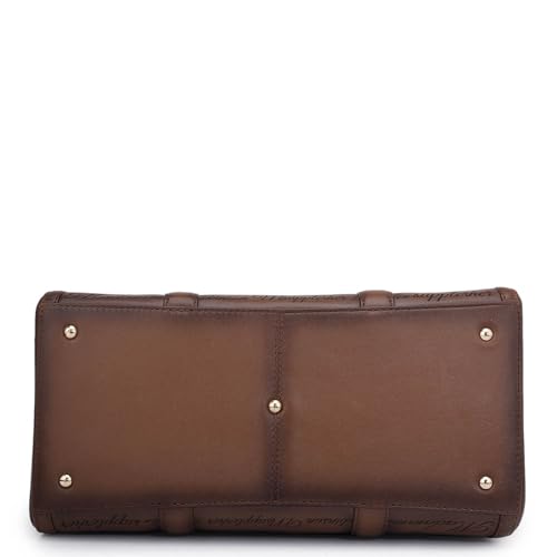 Da Milano Leather Satchel for Women - Brown