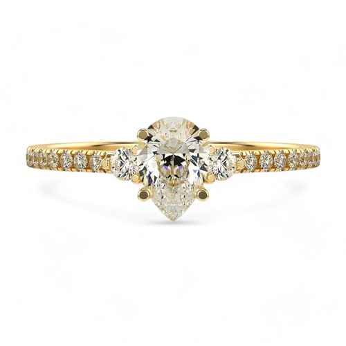 VALANOVA Hallmarked 14K Gold & Certified Lab Grown Diamond 0.56cts | Ring For Women's/Girls | Stylish & Elegant | VGR0462S | Ring Size: 8