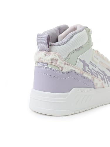 XTEP Womens Skateboard Shoes/Sneakers with Synthetic Leather Upper, Innovative Design, MD Outsole, Non-Marking Traction