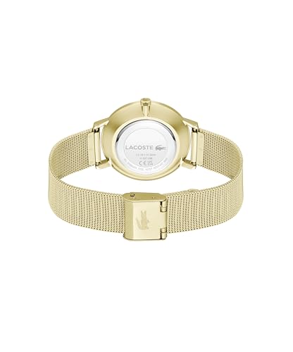 Lacoste Crocorigin Women's 2H Quartz Watch – 35mm Slim Case, Crystal Sunray Dial, Mesh Bracelet, Elegant and Versatile - Gift for Her