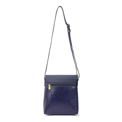 Caprese Pupa Large Crossbody Bag for Women with Adjustable Strap | Versatile Handbag with Zipper & Magnetic Button Closure for Everyday Use, Travel, and Special Occasions (Navy Blue)
