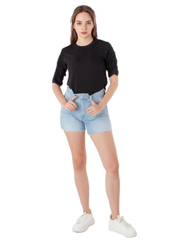 Zink London Women's Black Solid Regular Top