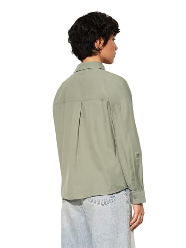 ONLY Women Regular Fit Green Shirt