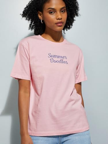 Max URB_N Women Printed T-Shirt (Pink_M)