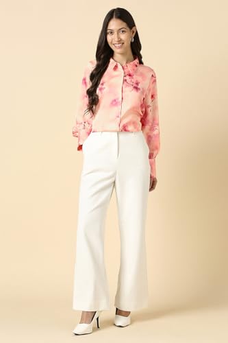Women Pink Print Long Sleeves Shirt