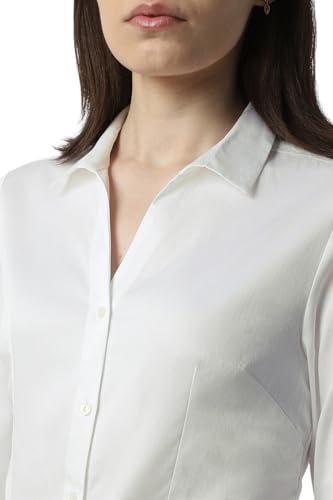 Van Heusen Women's Cotton Solid Regular Fit Shirt (VWSFCRGB623771_White M)