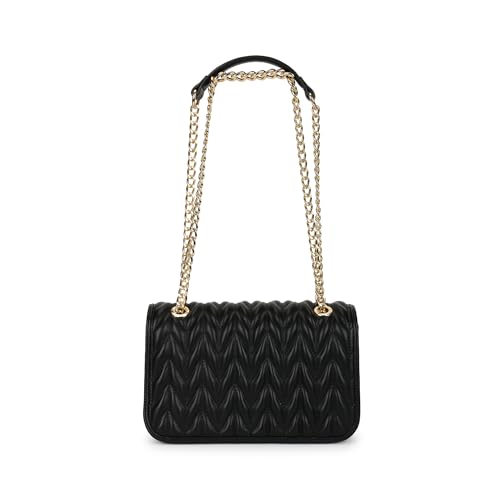 Fastrack QuiltGrid Shoulder Bag | Faux-Leather Women’s Handbag | Diamond Quilted Design | Adjustable Chain Strap | Zipper & Magnetic Closure | Gold-Finish Hardware