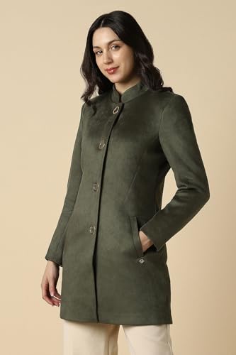 Women Olive Solid Formal Jacket