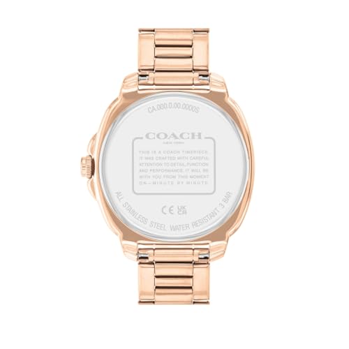 Coach Kitt Qtz Multifunction Blush Tonneau Dial Women's Watch|Ionic Plated Rose Gold Steel Material|Rose Gold Color Band - 14504399