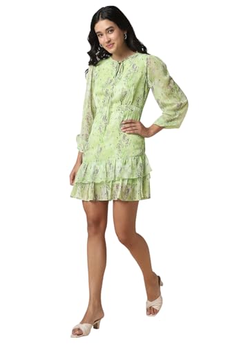 Allen Solly Women's Polyester Modern Mid-Thigh Length Dress (AHDRWRGFM94186_Green