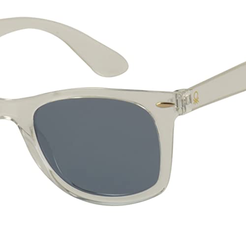 United Colors of Benetton solid blue lens wayfarer sunglass full rim crystal frame