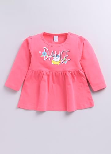 MI Kidz Pure Cotton Full Sleeves Frock and Pant Set for Baby Girls