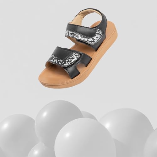 POPCORN Girls Fashion Black Sandals | Lightweight with Cushioned Support, Durable Construction, Ideal for Stylish & Comfortable Wear | 9 UK