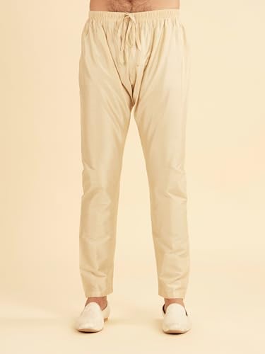 Manyavar Men's Art Silk Embroidered Placket Solid Kurta Set (Maroon,L)