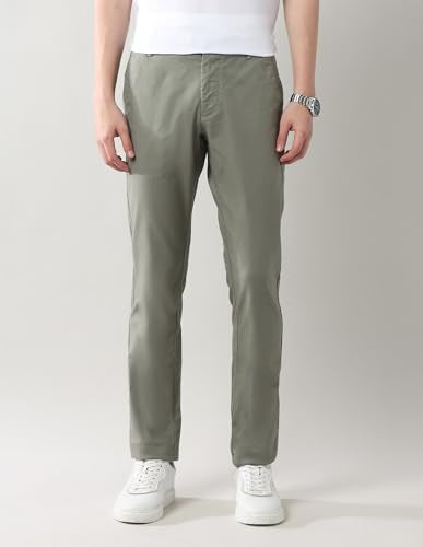 Arrow Sport Men's Slim Fit Night is Young Trousers Green