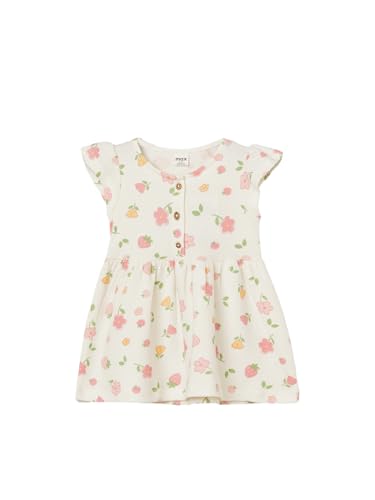 Max Girls Floral Print Dress(White_18-24 M)