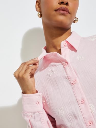 Max URB_N Women Printed Shirt (Pink_XS)