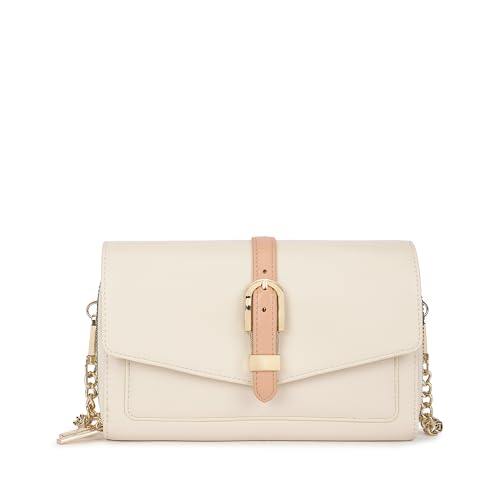 Fastrack Buckle Belle Sling | Faux-Leather Women’s Handbag | Buckle-Detail Flap, Two Compartments, Card Slots, Zipper Pocket & Chain Strap