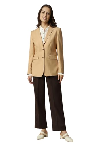 Allen Solly Women's Blazer (AHBZERGPZ50905_Beige