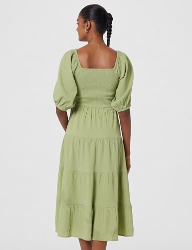Styli Women's Polyester A-Line Midi Casual Dress (7007603213_Green