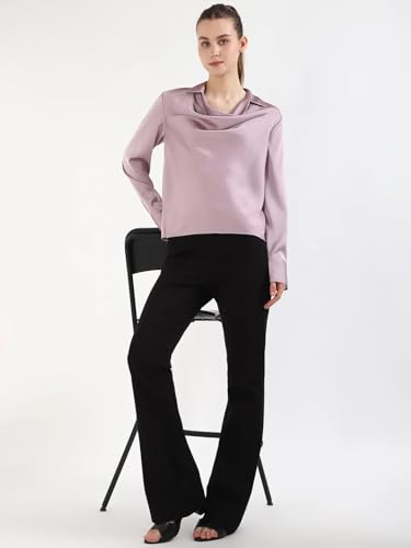 Regular Fit Polyester Spread Collar Top