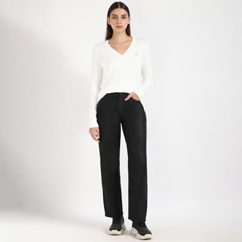 Tommy Hilfiger Women's Viscose V-Neck Sweater (S25HWSW015 White