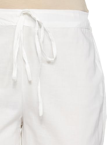 BIBA Women Solid Bottom Wear(Bottom W14907_Off White_M) | Fit Type: Regular Fit